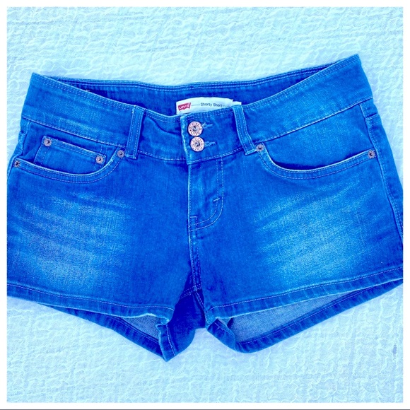 Jr 7 Waist 30” LEVIS ‘Shorty Short’ Jean Cutoff Hem Shorts - Picture 6 of 16